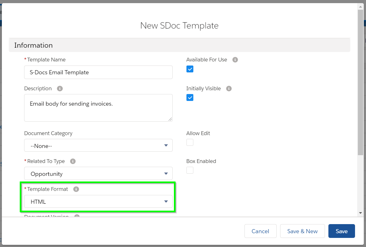 Creating an S-Docs HTML email template