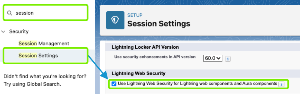 Use Lightning Web Session Settings / Security for Lightning web components and Aura components