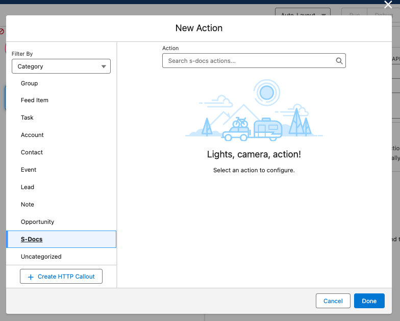 S-Docs Menu Category in Flow Builder Menu