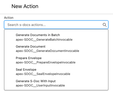 S-Docs Invocable Apex Library in Flow Builder