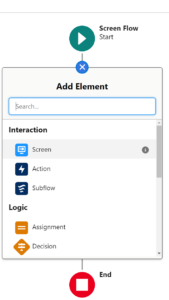 Adding a Flow element in Flow Builder