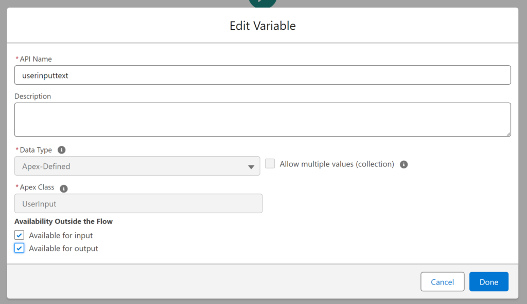 Configuration of a New Variable Collector